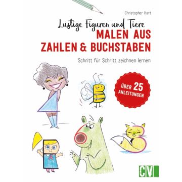 Lustige Figuren und Tiere malen aus Zahlen & Buchstaben